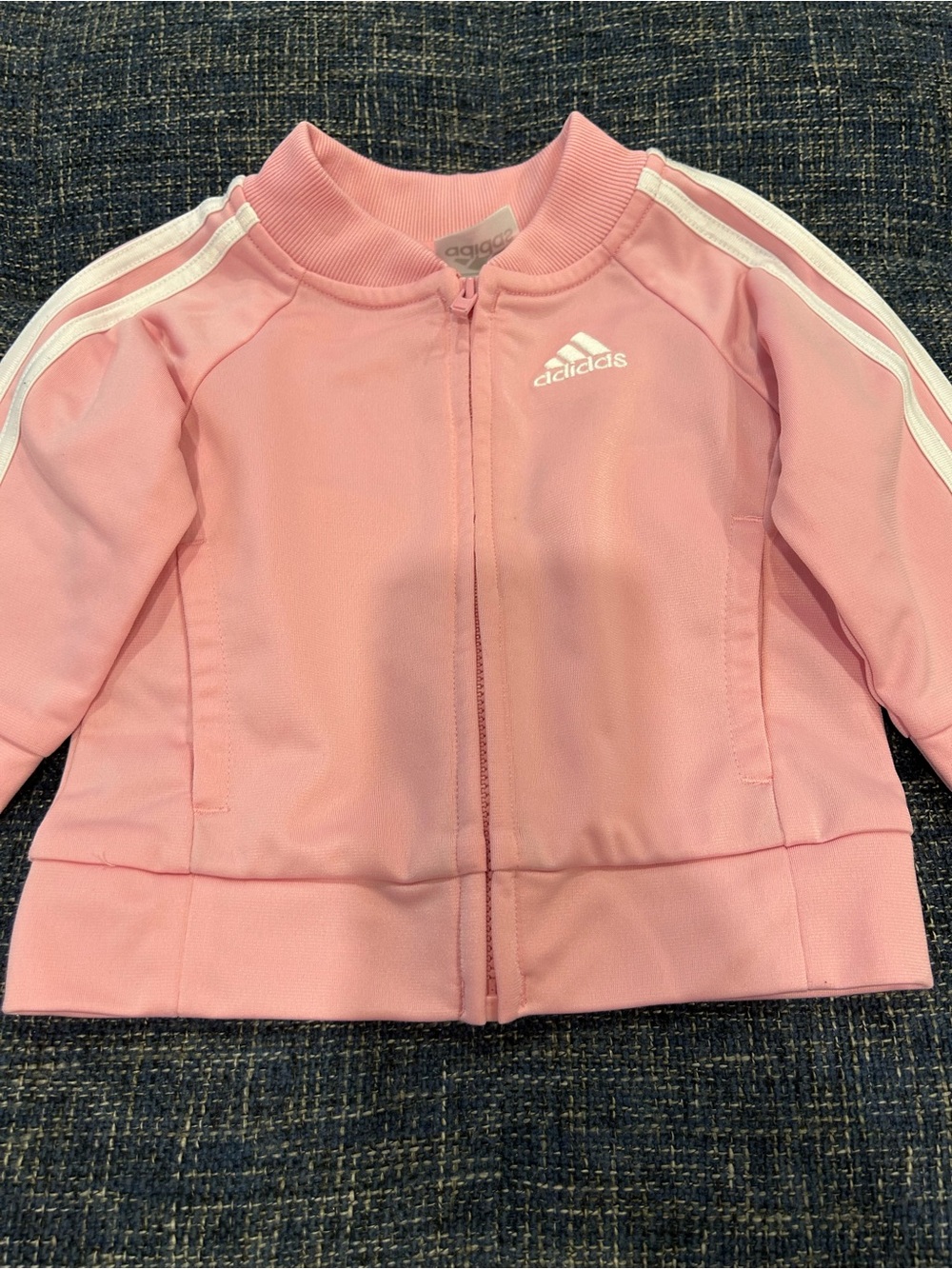 Adidas Baby Zip Track Jacket Pink 3 Stripe